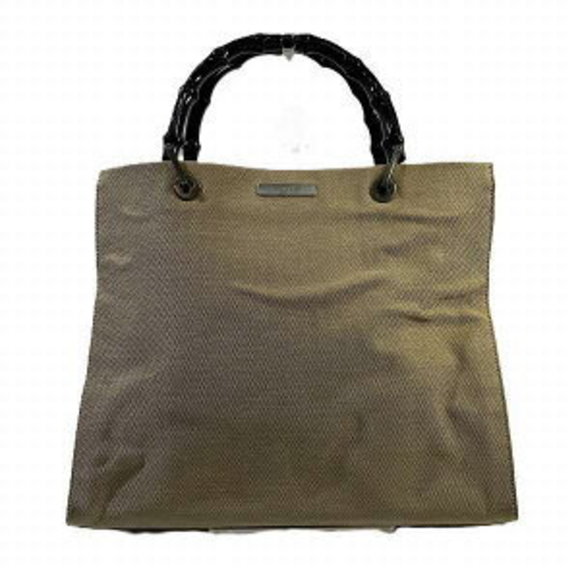 Gucci Canvas Bag Tote Bamboo Nylon - Picture 1 of 8